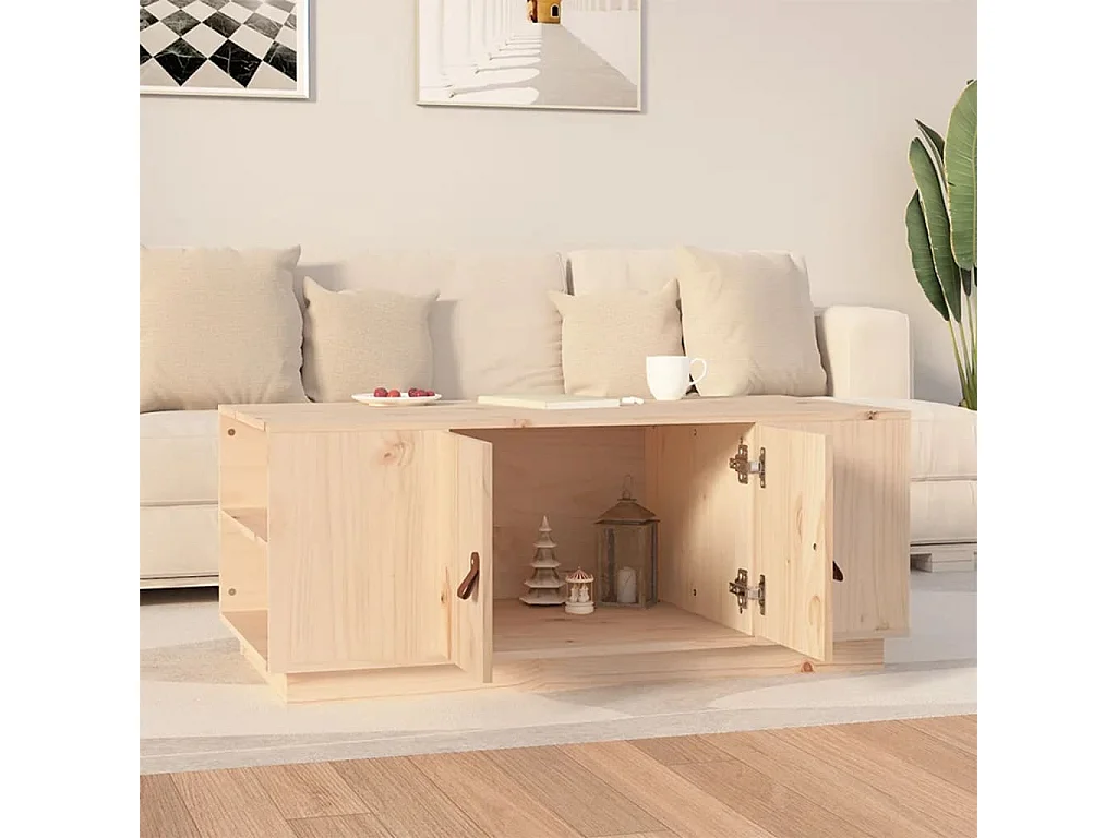 Tavolino Gold 100x50x41 cm Legno di pino massiccio