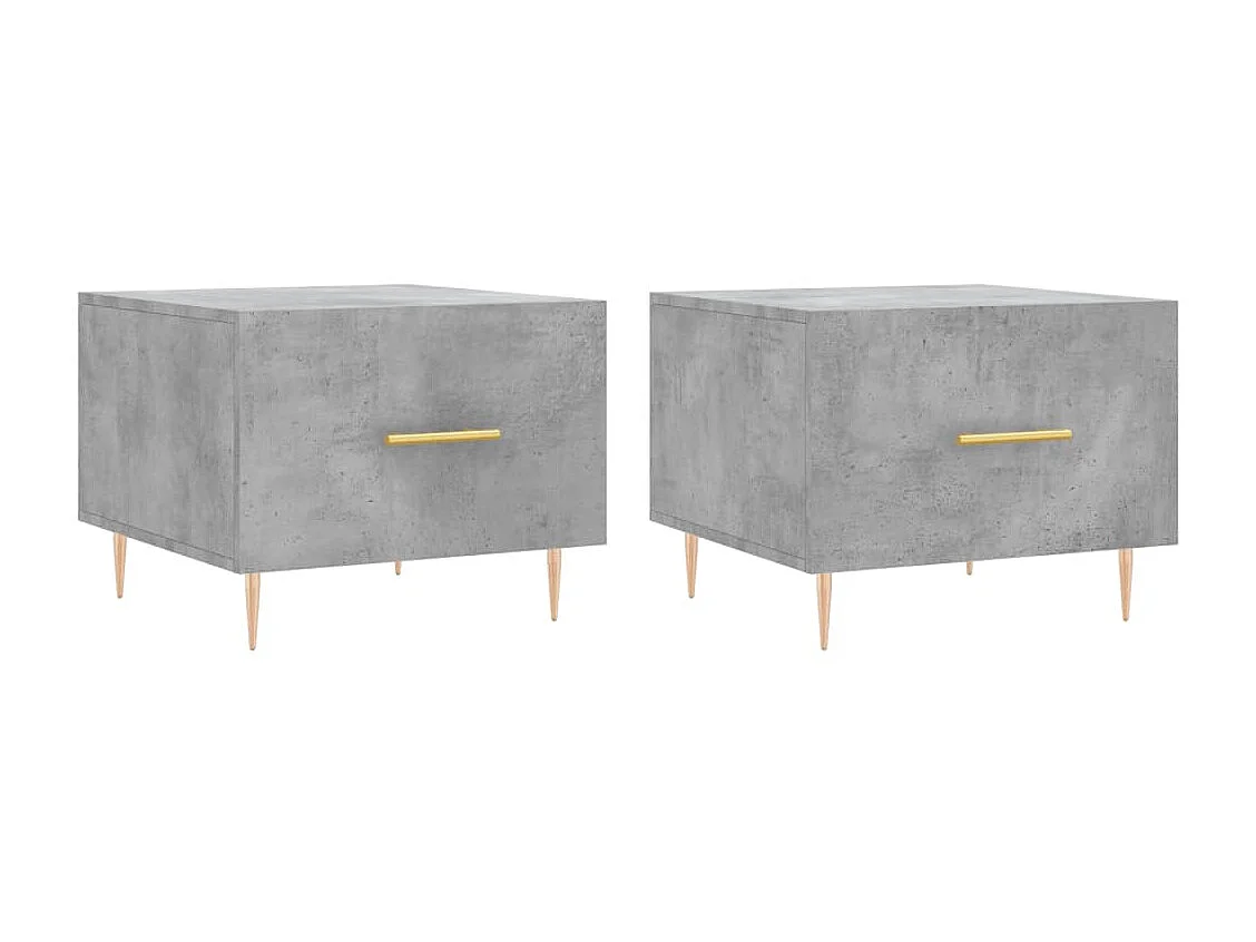 Tables basses 2 pcs gris béton 50x50x40 cm bois d'ingénierie