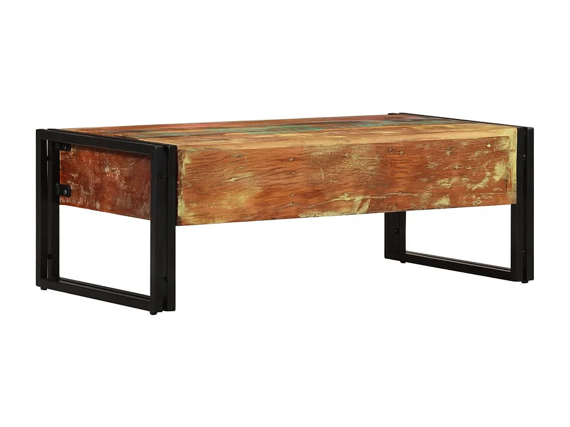 Mesa de centro Gold con 3 cajones Madera recuperada 100x50x35 cm