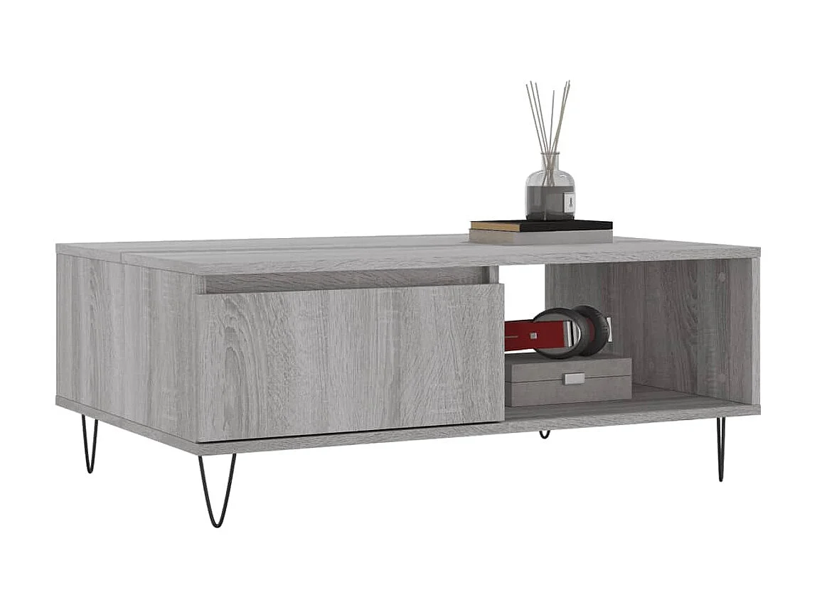 Tavolino grigio Gold Sonoma 90x60x35 cm in multistrato