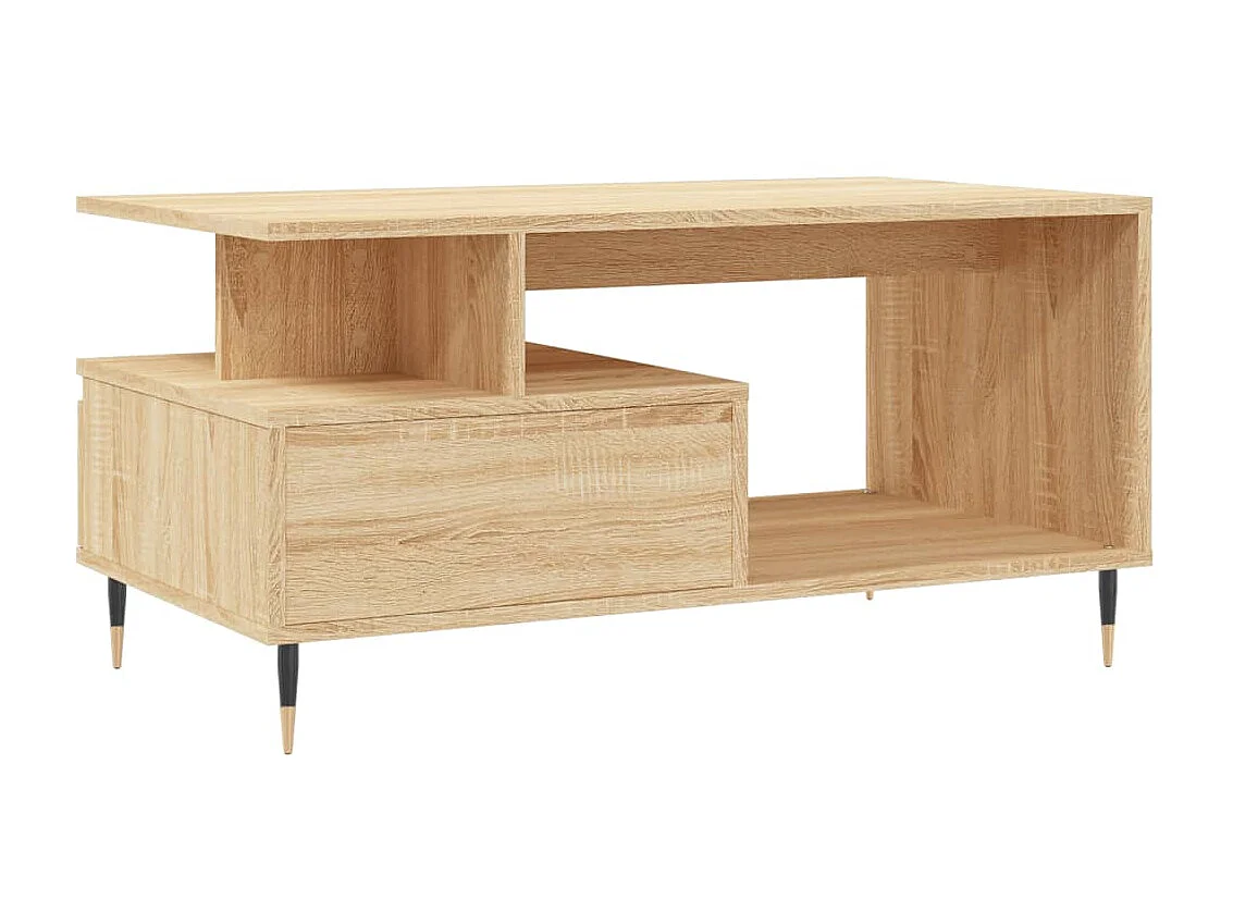 Mesa de centro Gold Roble Sonoma 90x49x45 cm Madera contrachapada
