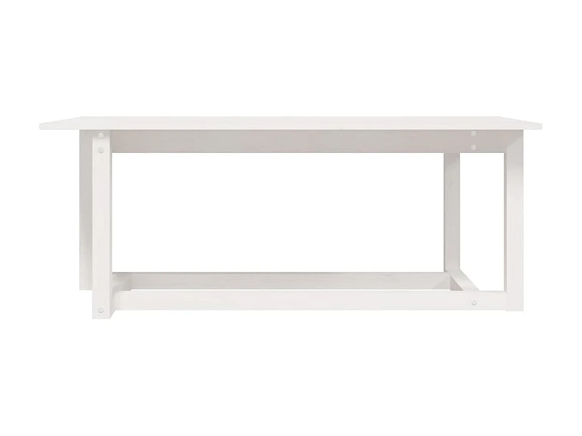 Gold Couchtisch Weiß 110x55x45 cm Massives Kiefernholz