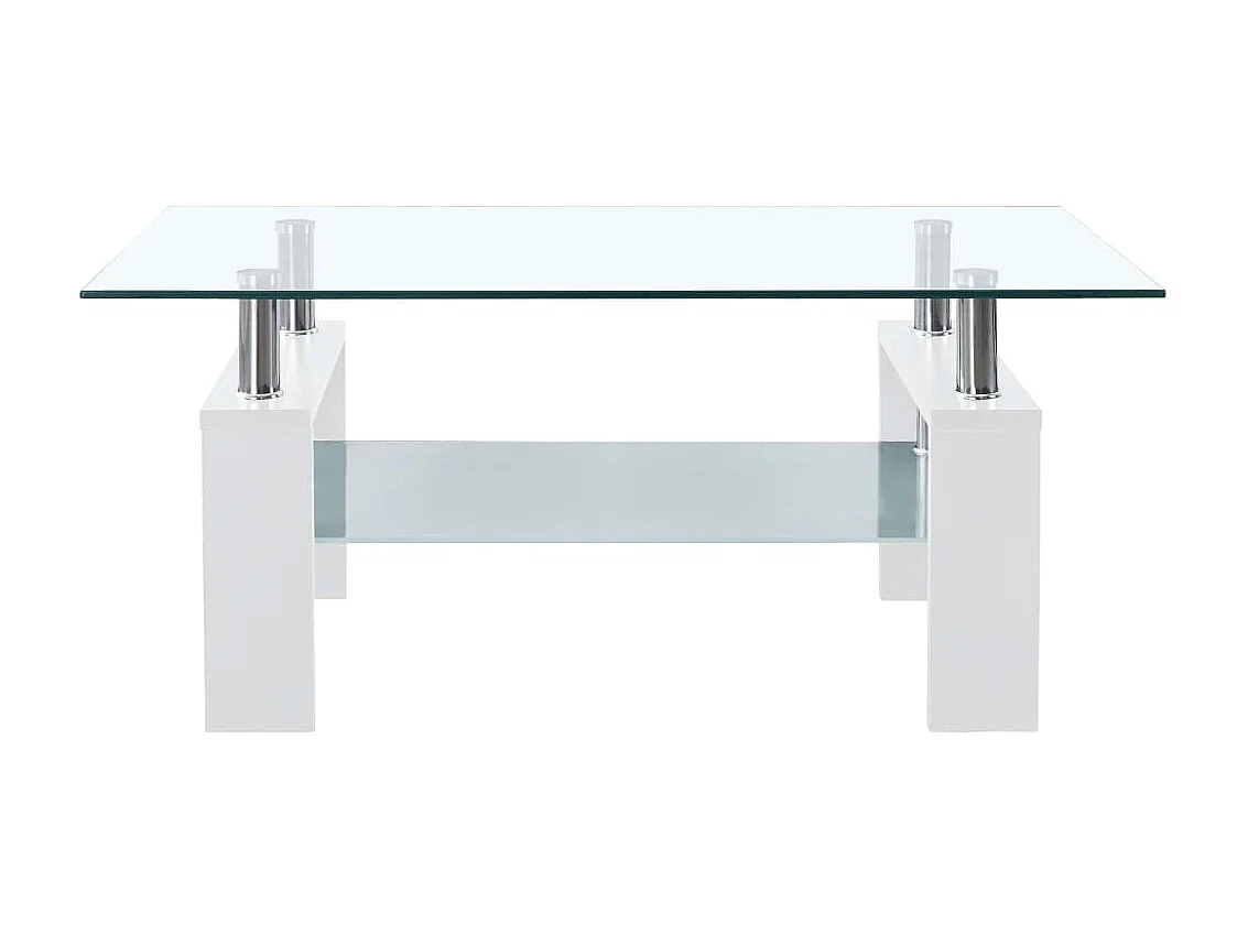 Gold Salontafel Wit en transparant 95x55x40 cm Gehard glas