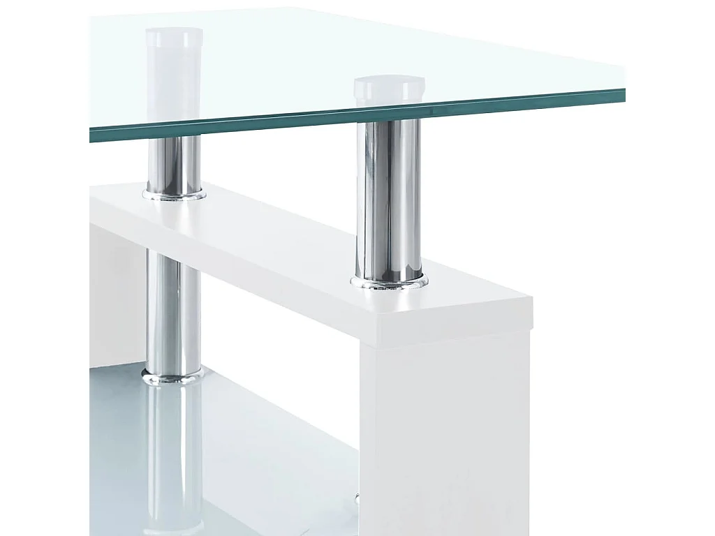 Gold Salontafel Wit en transparant 95x55x40 cm Gehard glas