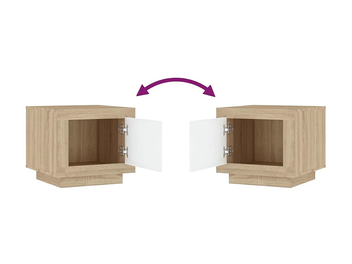 Tavolino Gold Bianco e rovere Sonoma 51x50x45 cm MDF