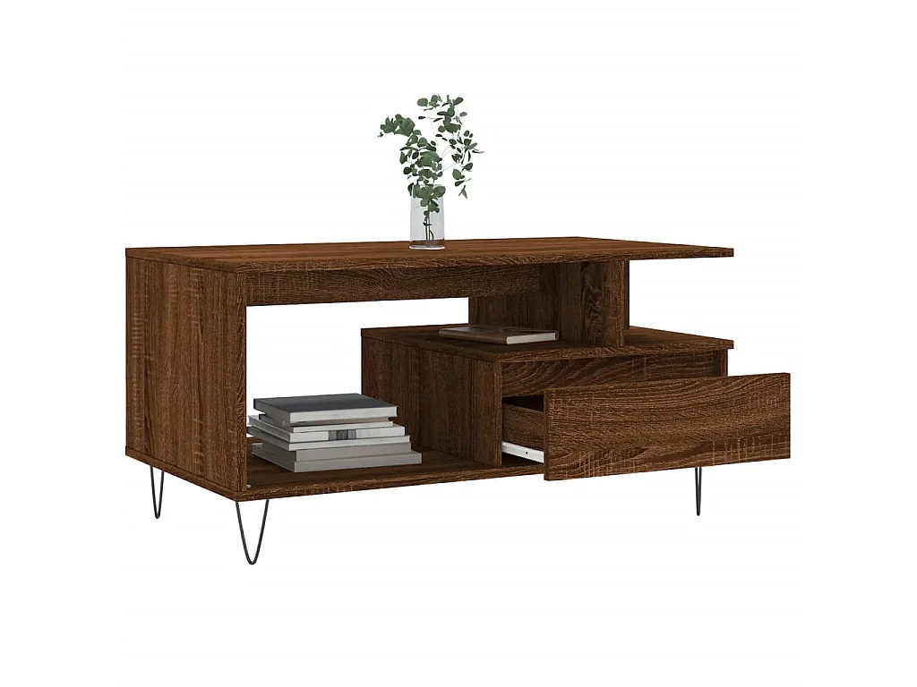 Tavolino Gold Rovere marrone 90x49x45 cm MDF