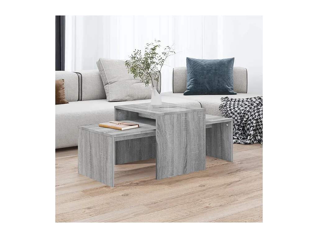 Ensemble table basse Sonoma gris 100x48x40 cm Bois d'ingénierie