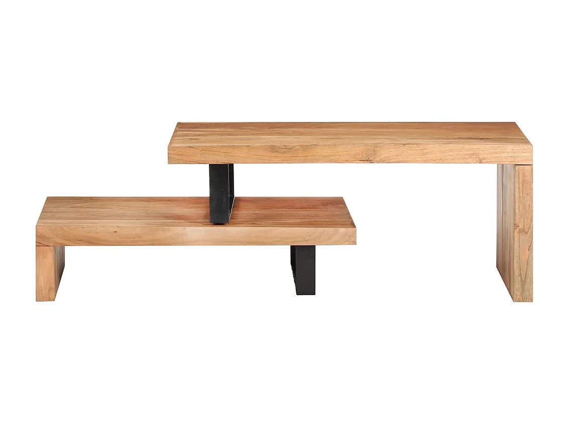 Ensemble de 2 tables basses Bois d'acacia massif