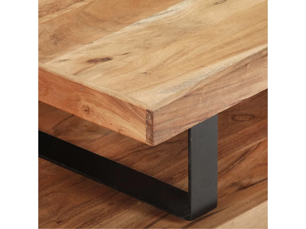 Ensemble de 2 tables basses Bois d'acacia massif