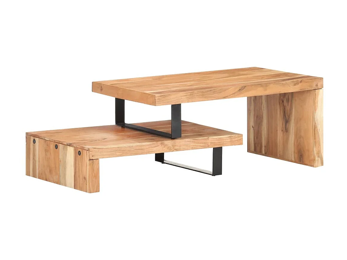 Ensemble de 2 tables basses Bois d'acacia massif