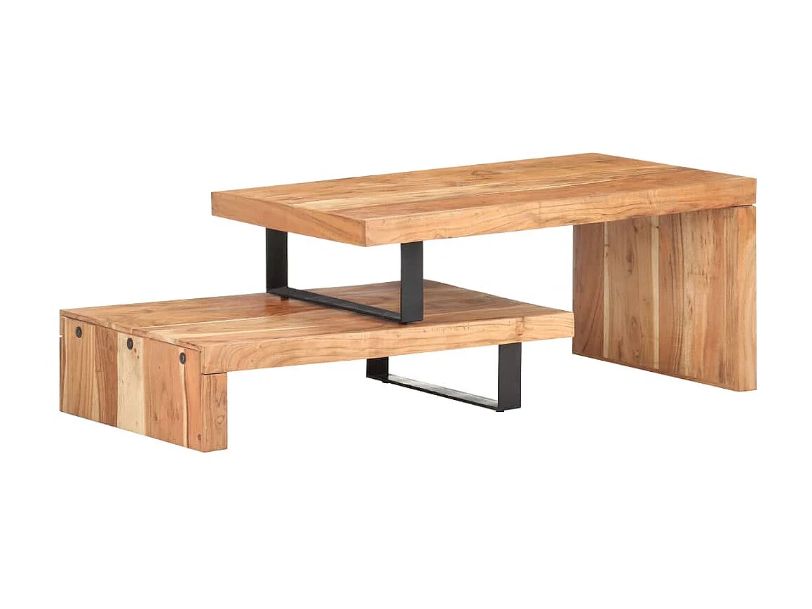 Ensemble de 2 tables basses Bois d'acacia massif