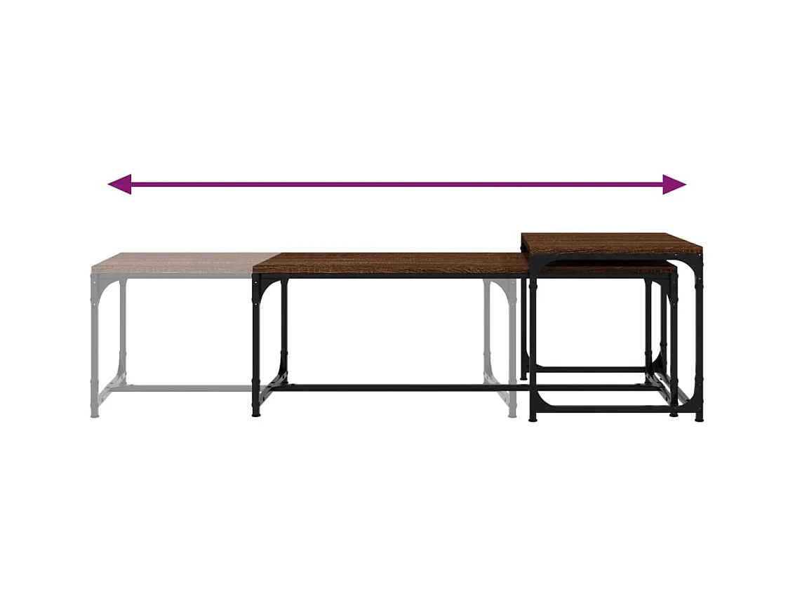 Tables basses 2 pcs Chêne marron Bois d'ingénierie