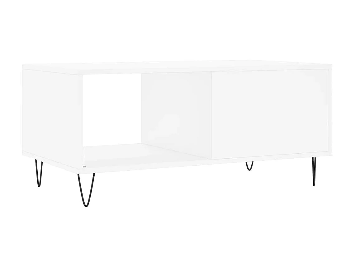 Table basse blanc 90x50x40 cm bois d'ingénierie