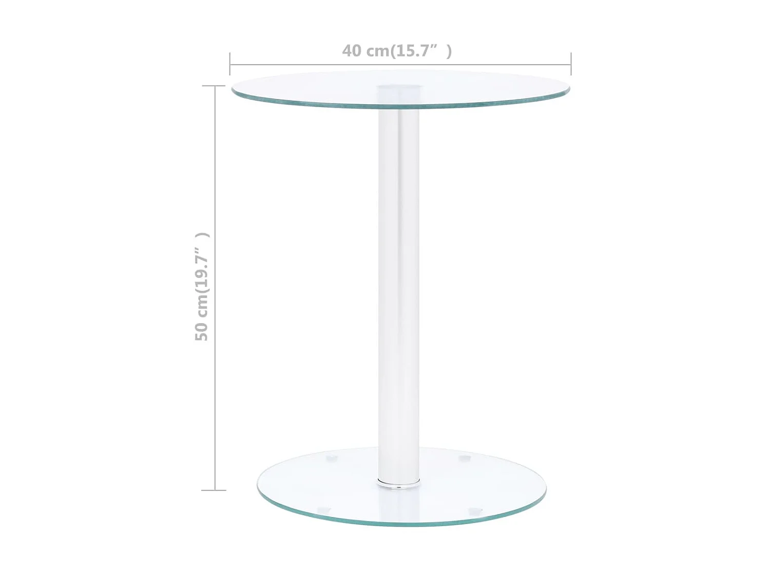 Mesa de centro Gold Transparente 40 cm Vidrio templado