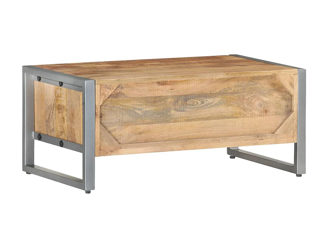 Goud Salontafel 95x50x40 cm Ruw mangohout