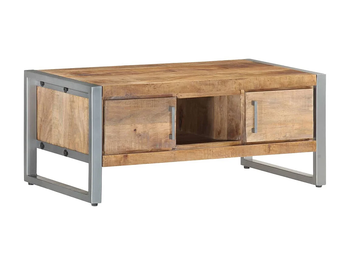 Goud Salontafel 95x50x40 cm Ruw mangohout