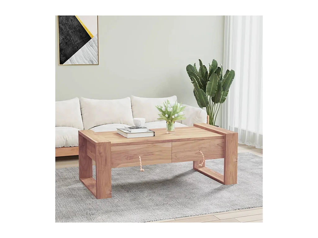Table basse 110 x 60 x 40 cm Bois de teck massif