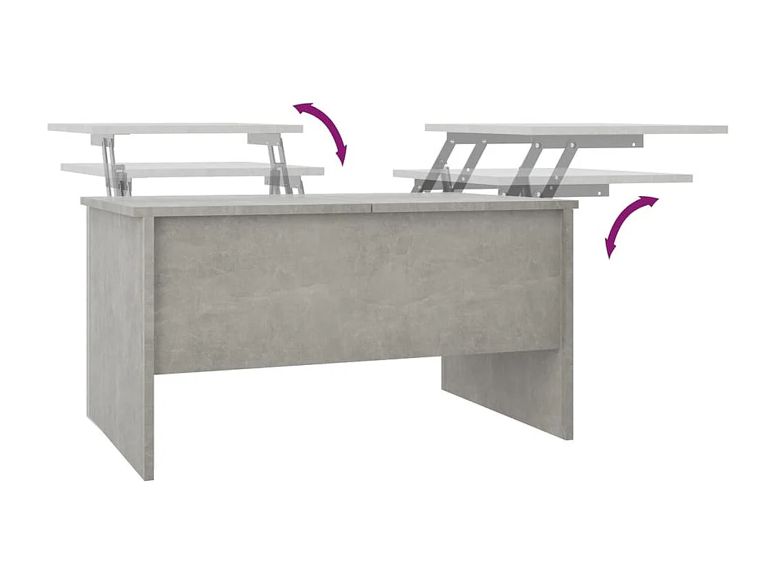 Tavolino Gold Grigio cemento 80x50x42,5 cm MDF