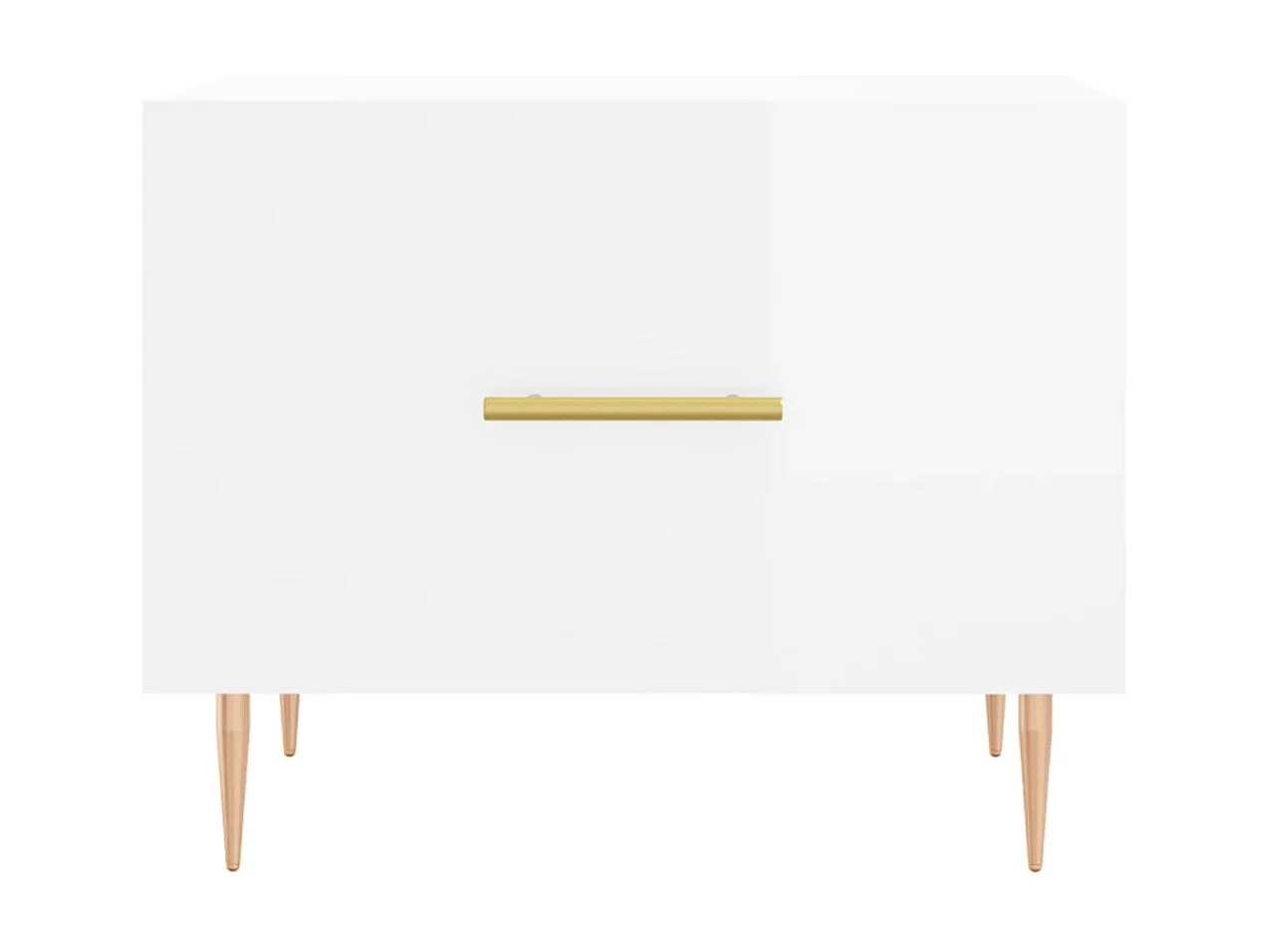 Mesas de centro Gold 2 piezas madera contrachapada blanco brillo 50x50x40cm