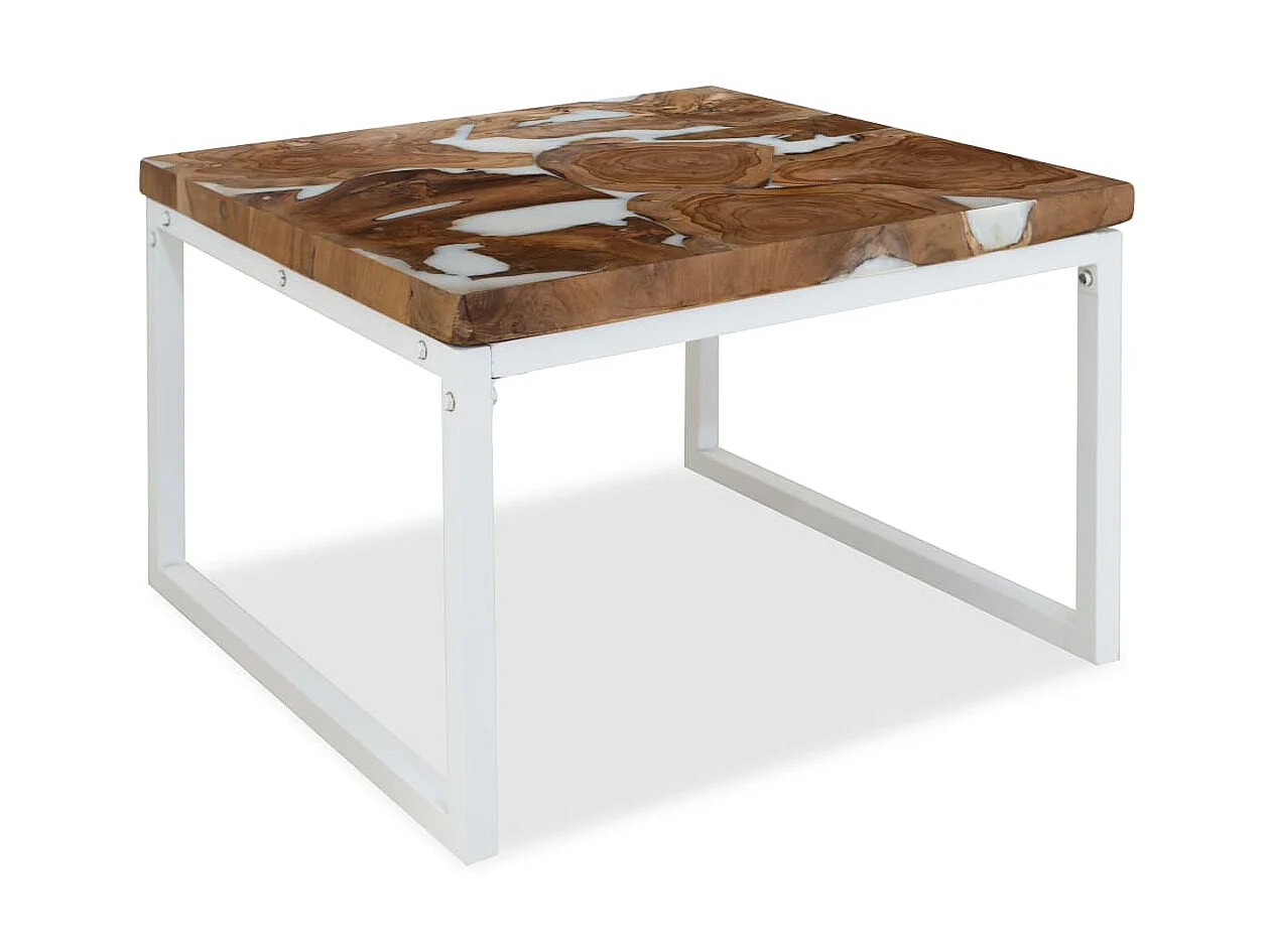 Table basse Teck Résine 60 x 60 x 40 cm