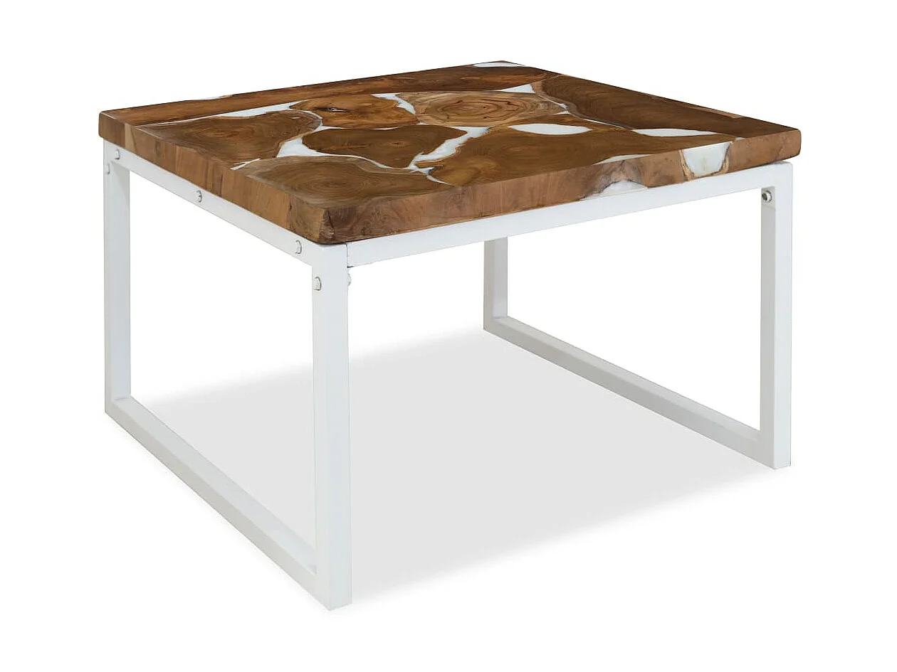 Table basse Teck Résine 60 x 60 x 40 cm