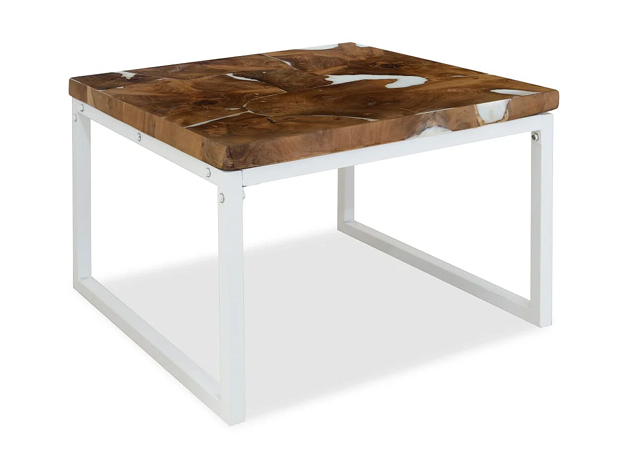 Table basse Teck Résine 60 x 60 x 40 cm