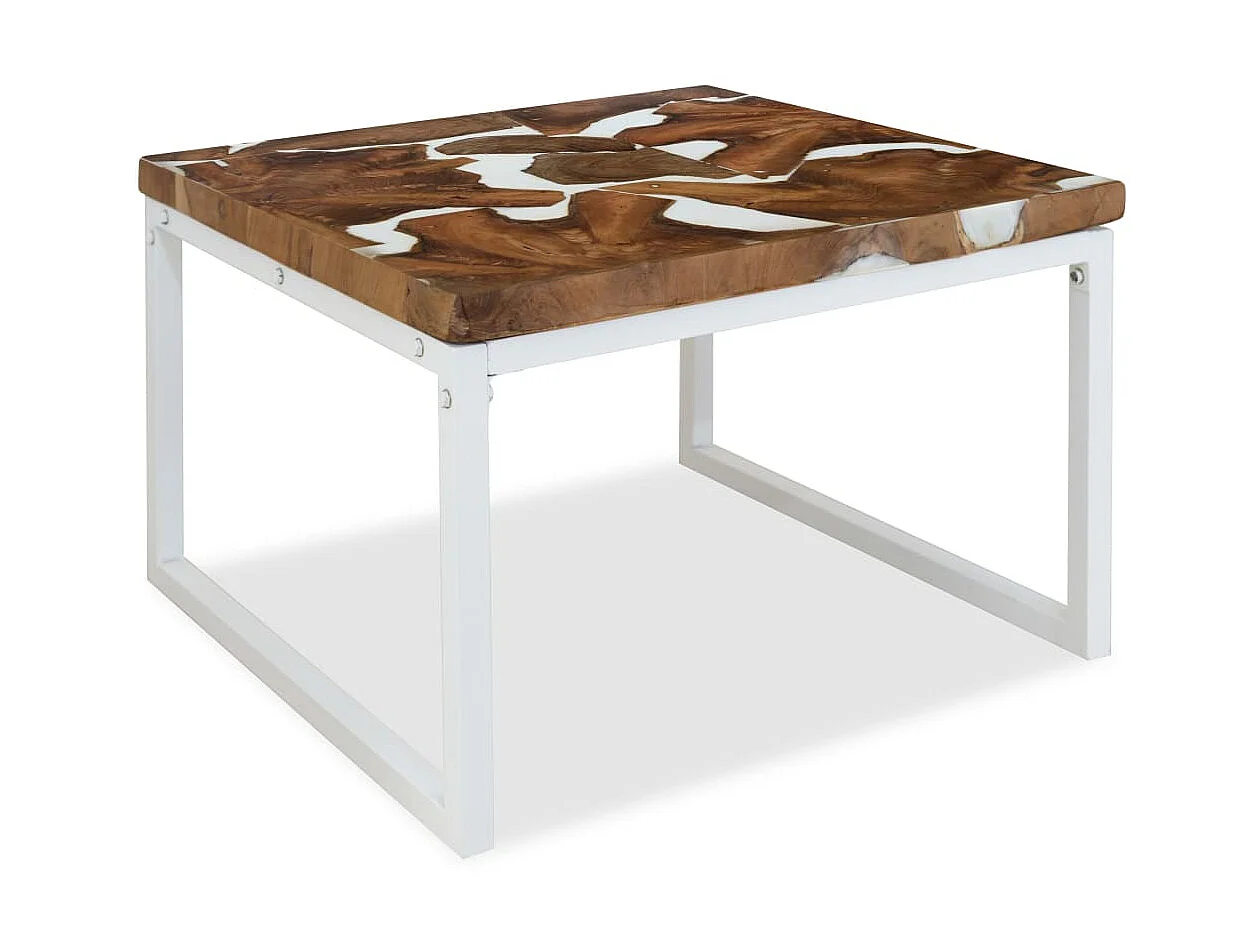 Table basse Teck Résine 60 x 60 x 40 cm