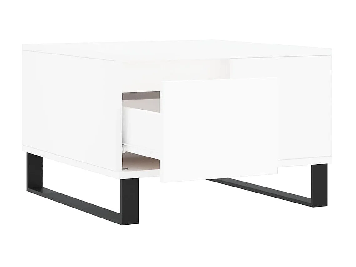 Mesa de centro blanca 55x55x36,5 cm de madera contrachapada