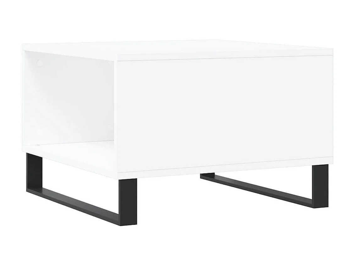 Mesa de centro blanca 55x55x36,5 cm de madera contrachapada