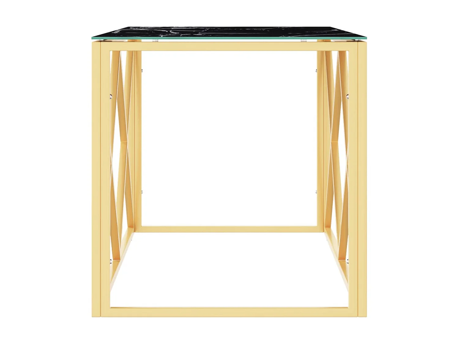 Mesa de centro dourada 110x45x45 cm aço inoxidável e vidro