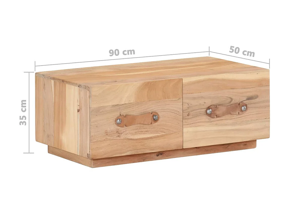 Mesa de centro dourada 90x50x35 cm Madeira maciça recuperada