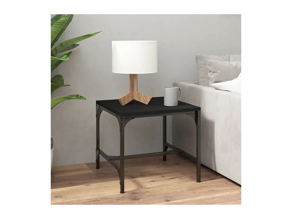 Tavolino Gold Nero 50x50x35 cm MDF