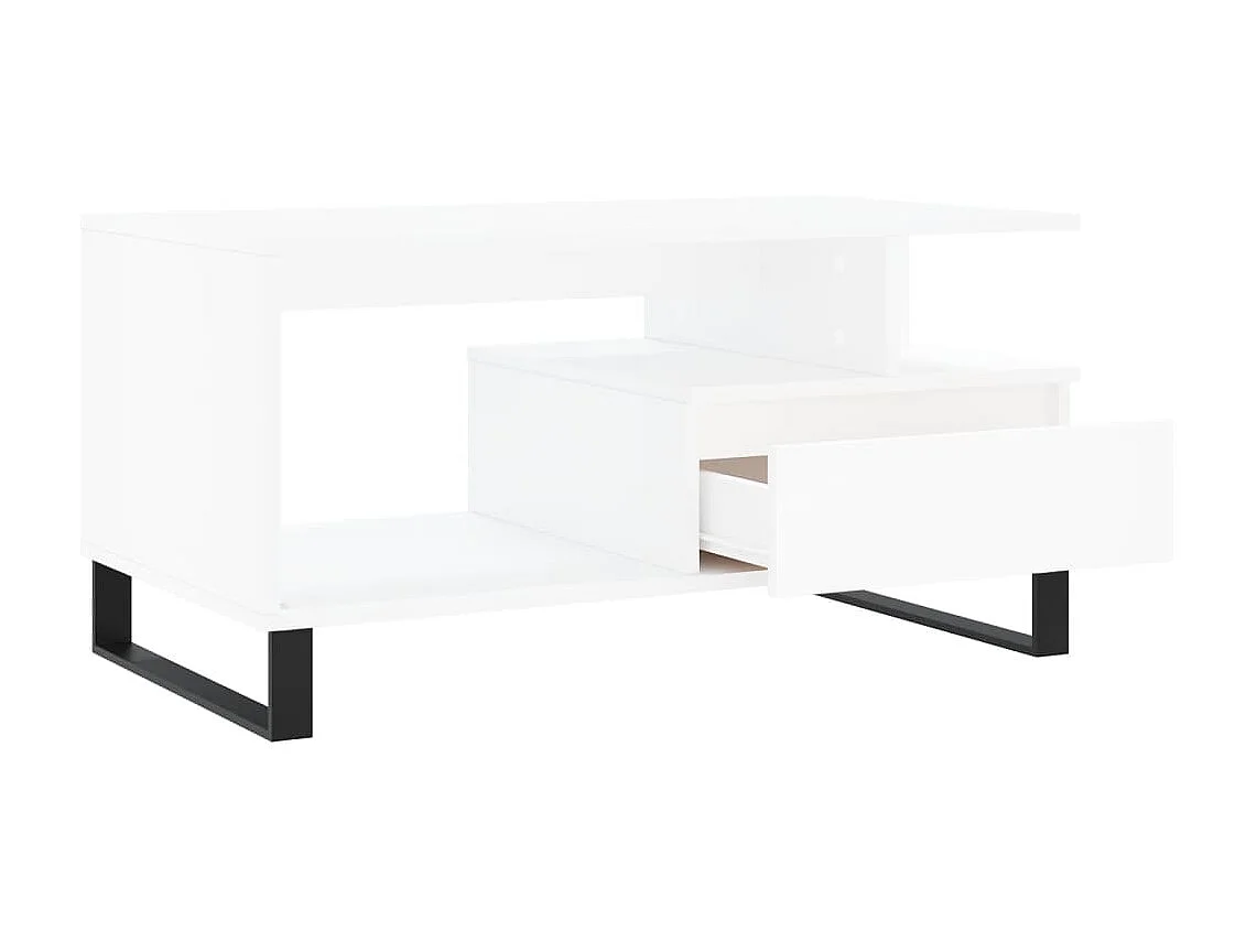 Tavolino Gold Bianco 90x49x45 cm MDF