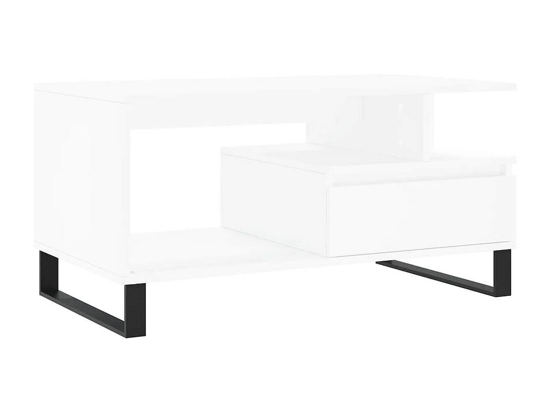 Table basse Blanc 90x49x45 cm Bois d'ingénierie