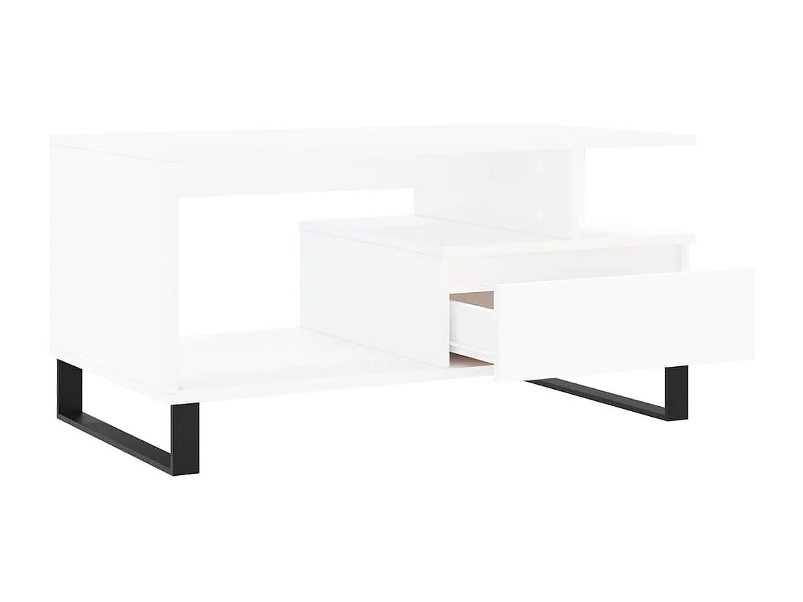 Table basse Blanc 90x49x45 cm Bois d'ingénierie