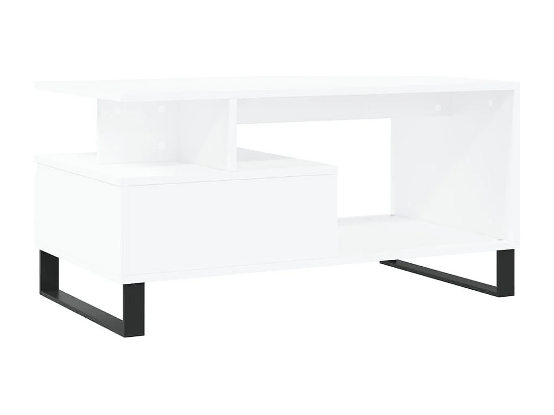 Table basse Blanc 90x49x45 cm Bois d'ingénierie