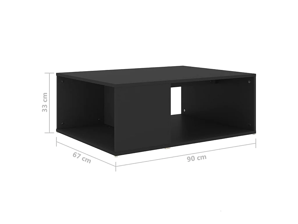 Tavolino Gold Nero 90x67x33 cm Truciolato