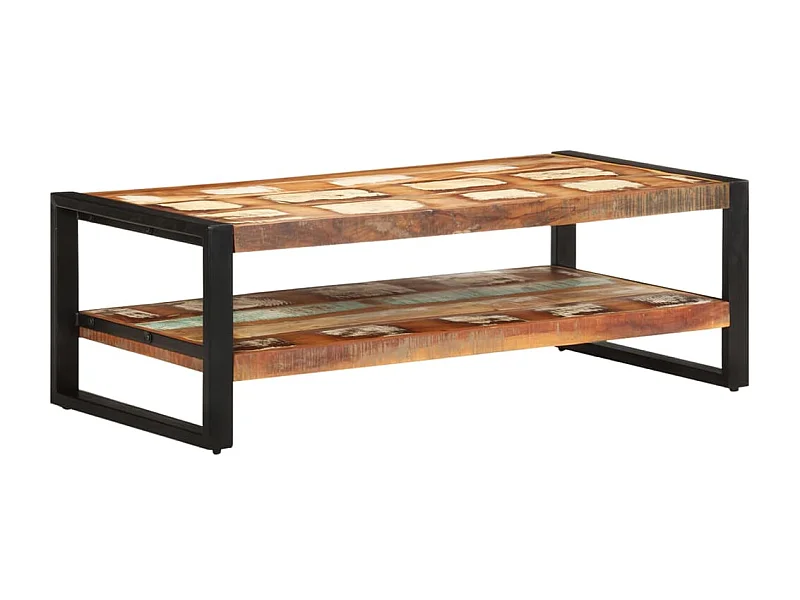 Mesa de centro Gold 120x60x40 cm Madera maciza recuperada