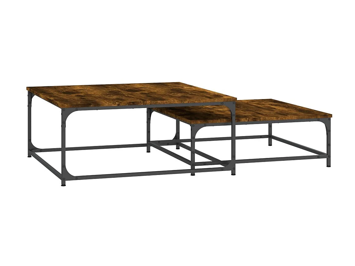 Gold Nesting salontafels 2 stuks gerookt eiken parket