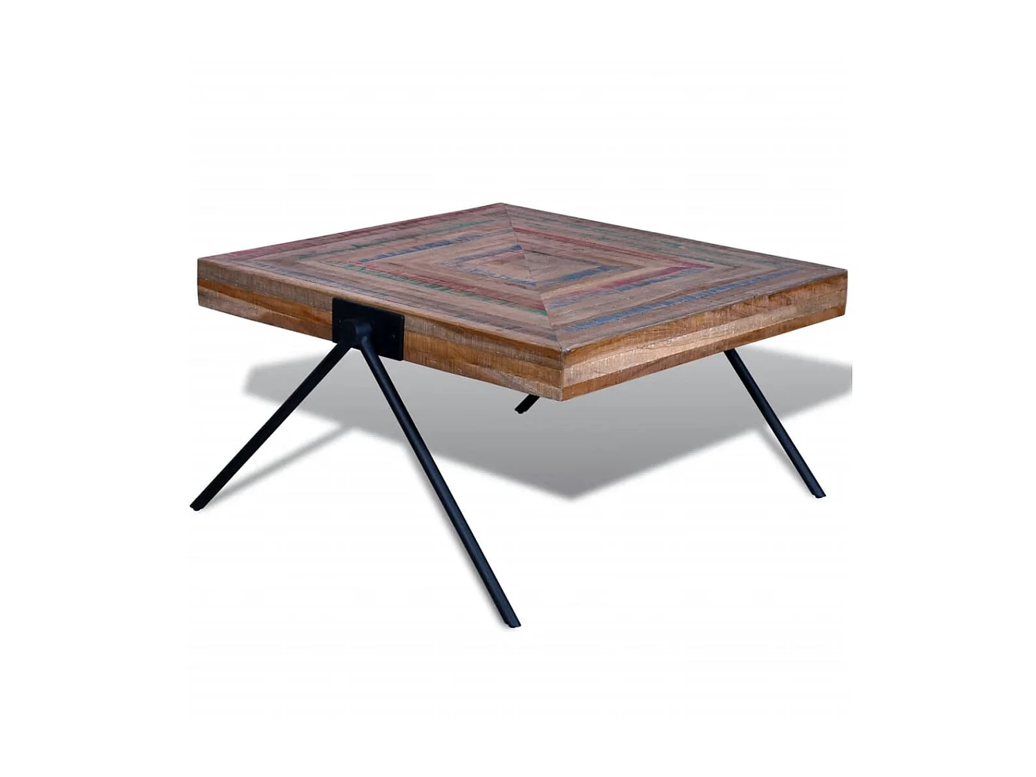 Table basse avec pieds en V Bois de teck recyclé