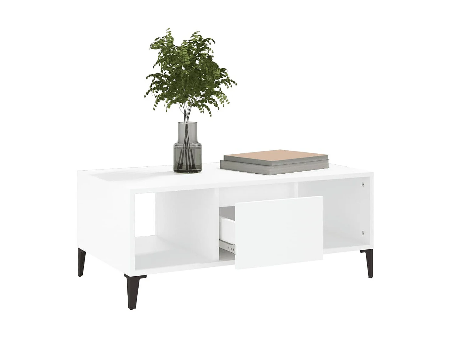 Tavolino Gold Bianco 90x50x36,5 cm MDF