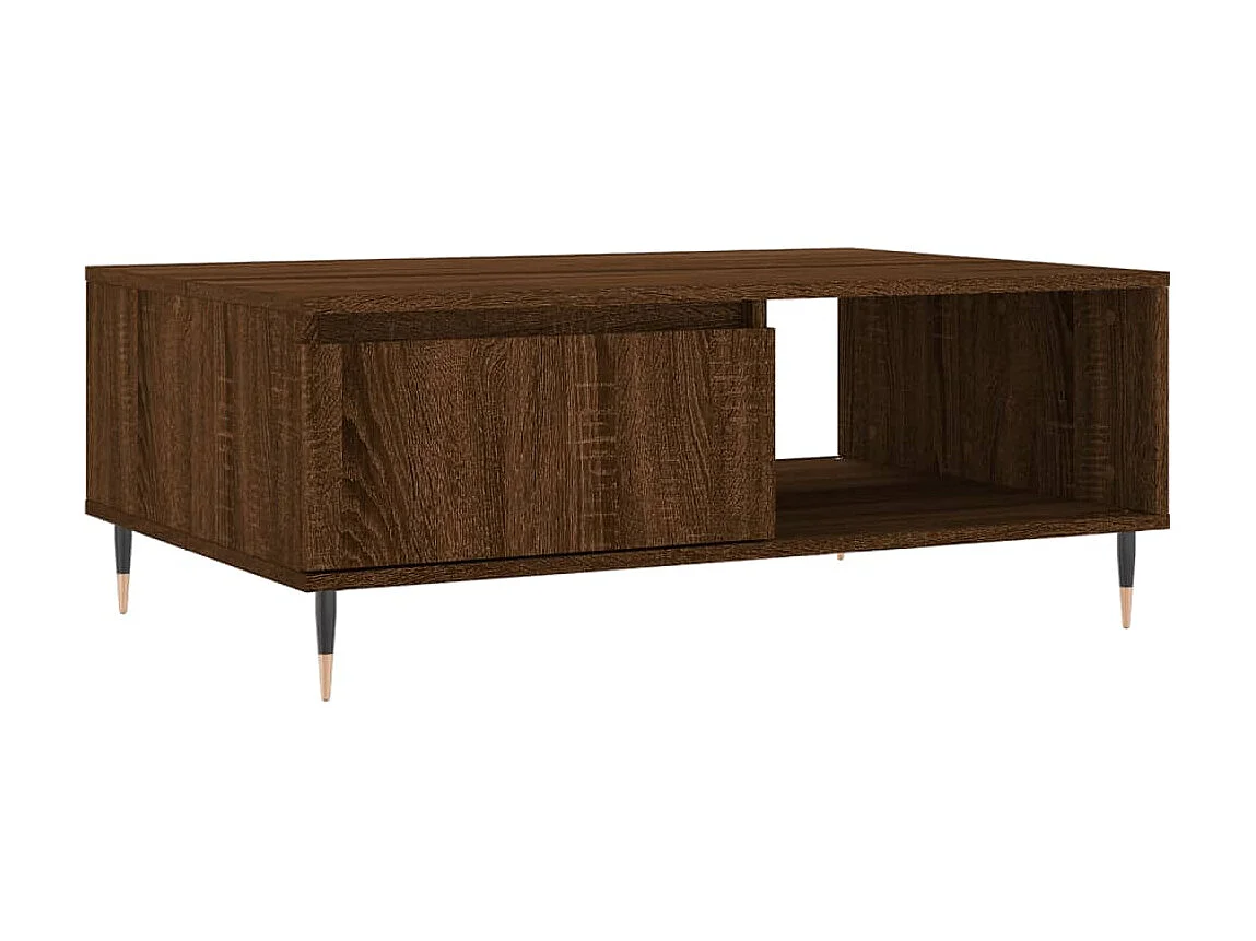 Table basse chêne marron 90x60x35 cm bois d'ingénierie