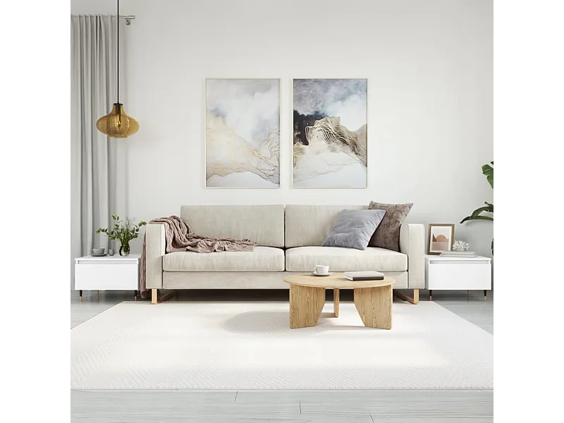 Mesas de centro Gold 2 piezas madera contrachapada blanca 50x46x35 cm