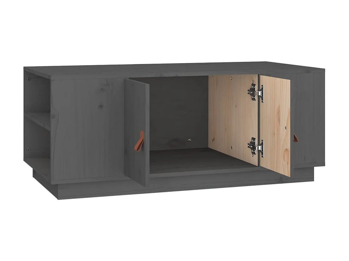 Mesa de centro dourada Cinza 100x50x41 cm Madeira maciça de pinho