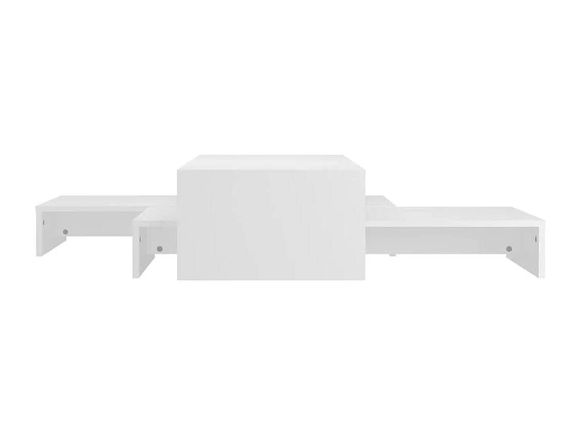 Juego de mesas de centro nido Gold Aglomerado blanco 100x100x26,5 cm