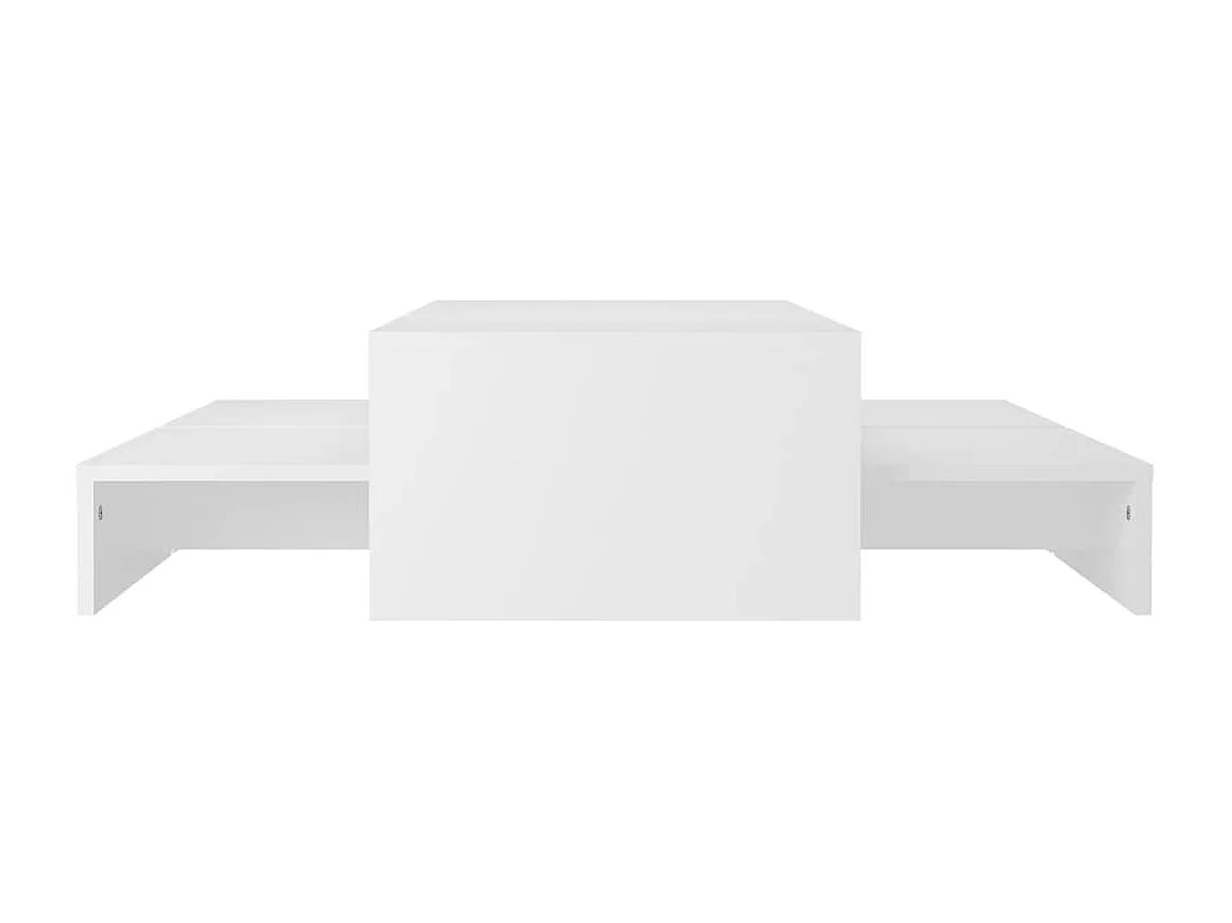 Juego de mesas de centro nido Gold Aglomerado blanco 100x100x26,5 cm