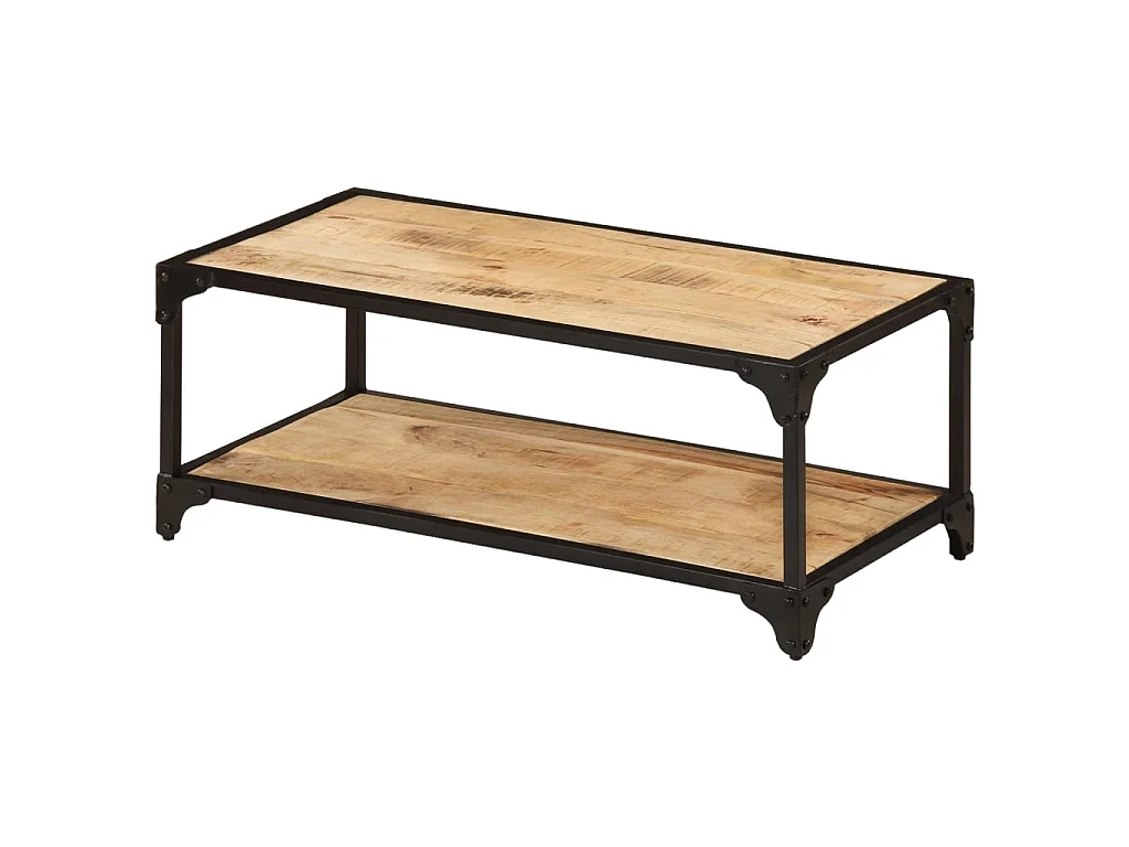 Tavolino Gold 90x45x35 cm Legno massello di mango grezzo