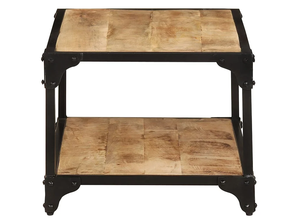 Mesa de centro dourada 90x45x35 cm Madeira de mangueira maciça crua