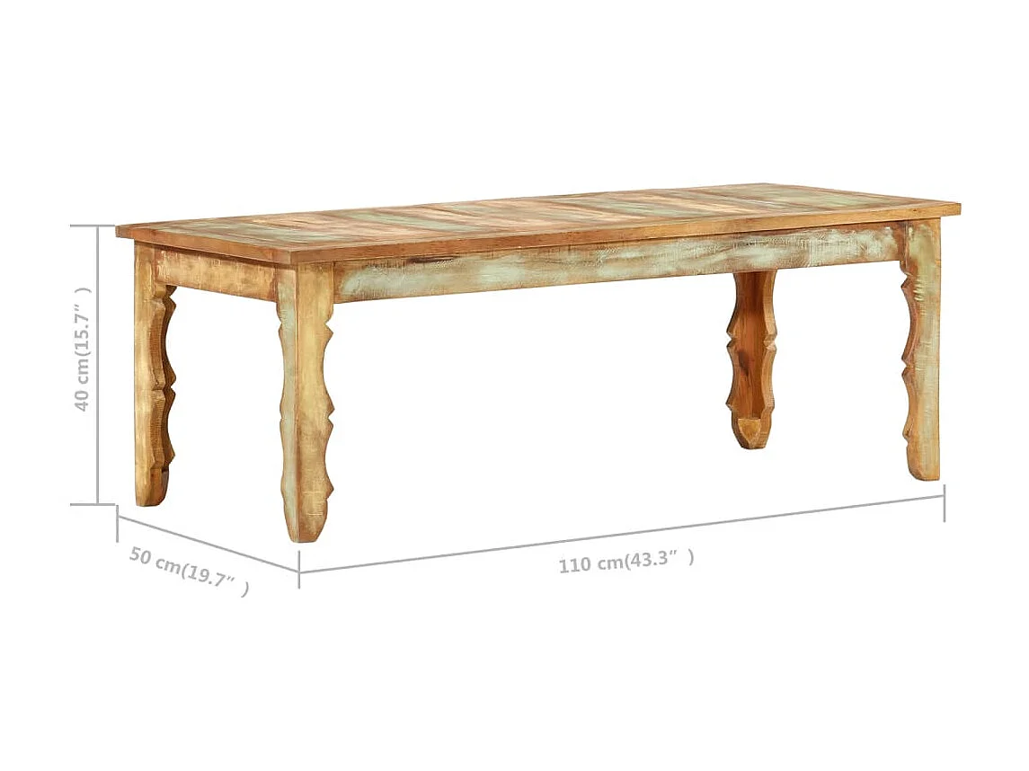Table basse 110x50x40 cm Bois de récupération solide