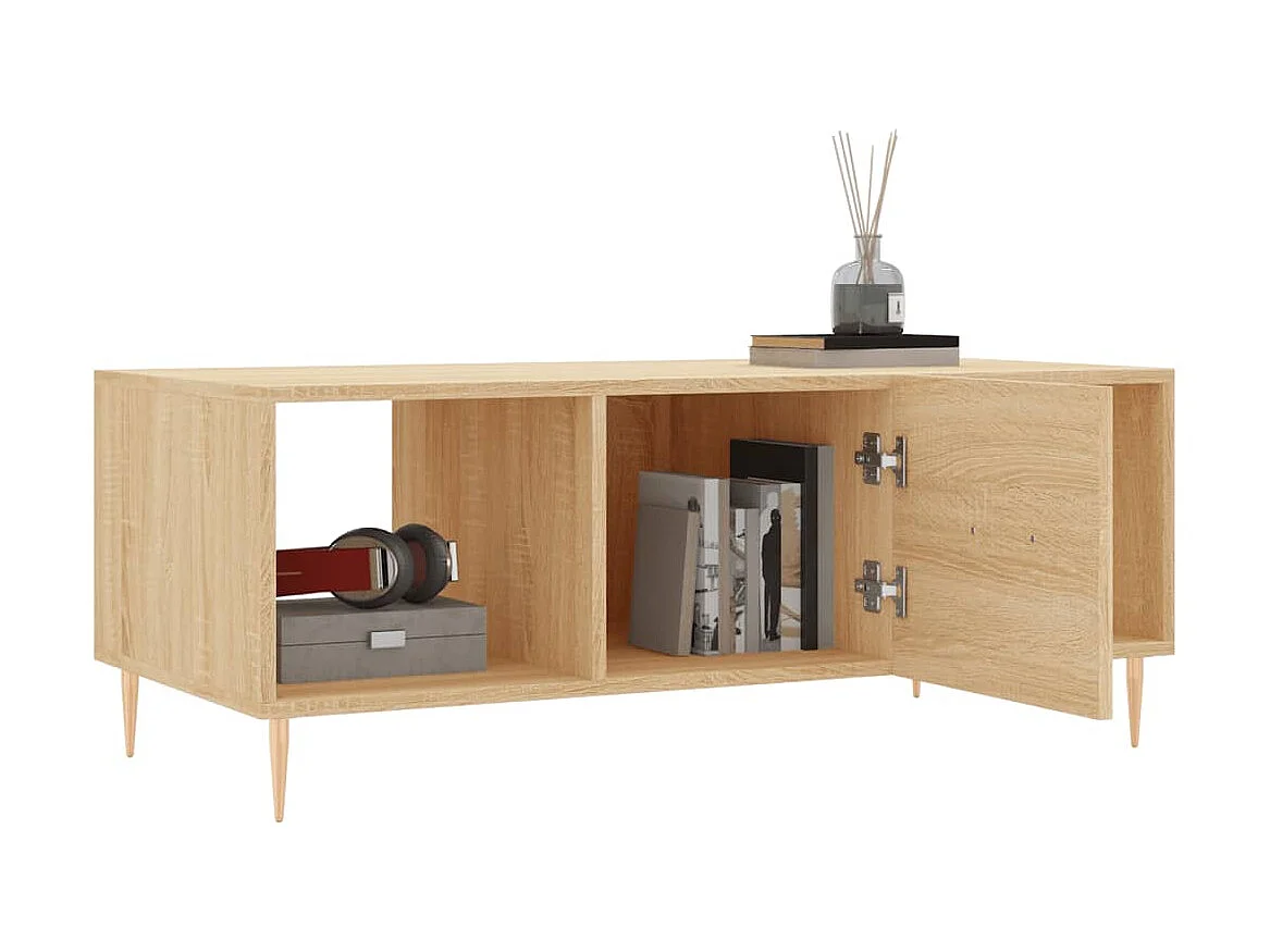 Table basse chêne sonoma 102x50x40 cm bois d'ingénierie